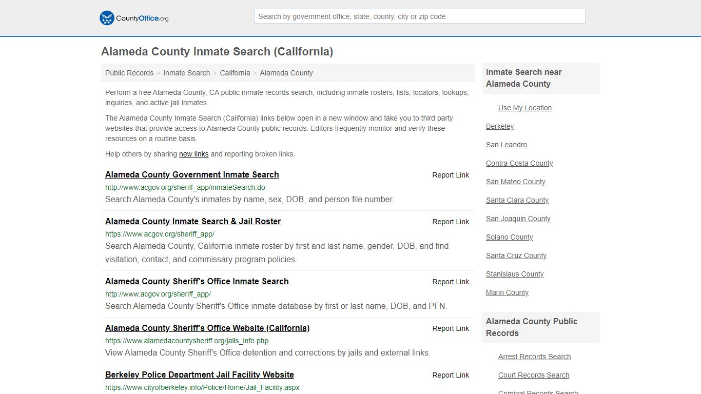 Inmate Search - Alameda County, CA (Inmate Rosters & Locators)